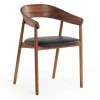 Designerstuhl Unaj mit Arm Nussbaum