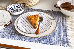 Dessertteller Anafi blau weiss D 22 cm