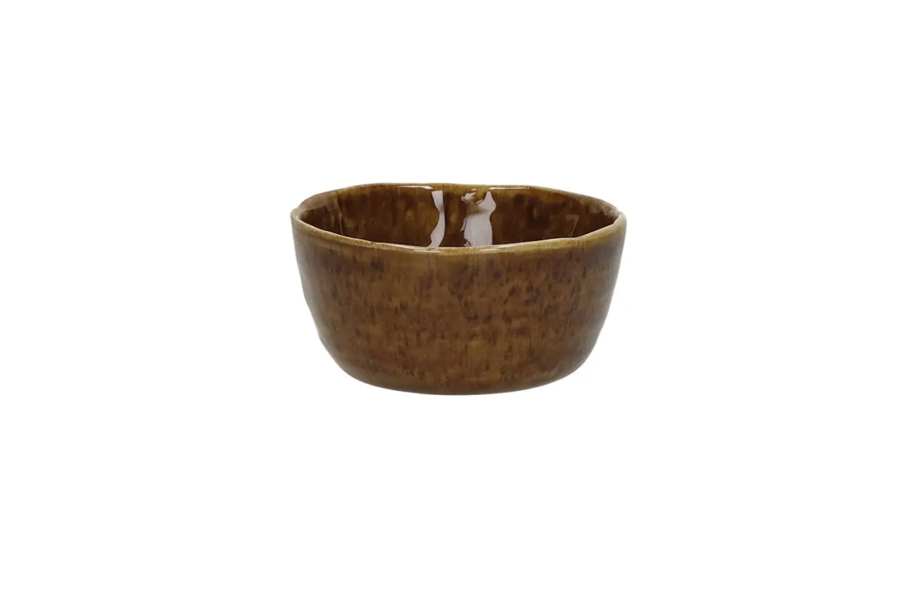Dipschale Spiro Steingut braun D 9cm