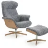 Drehsessel Conform Timeout aus Leder Schaffell ohne Hocker