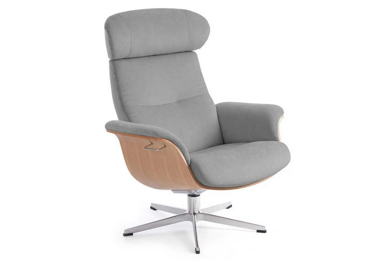 Drehsessel Conform Timeout aus Stoff in silber ohne Hocker
