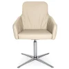 Drehstuhl W-Cube 1CL mit Arm Leder creme