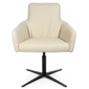 Drehstuhl W-Cube 1CL mit Arm Leder creme