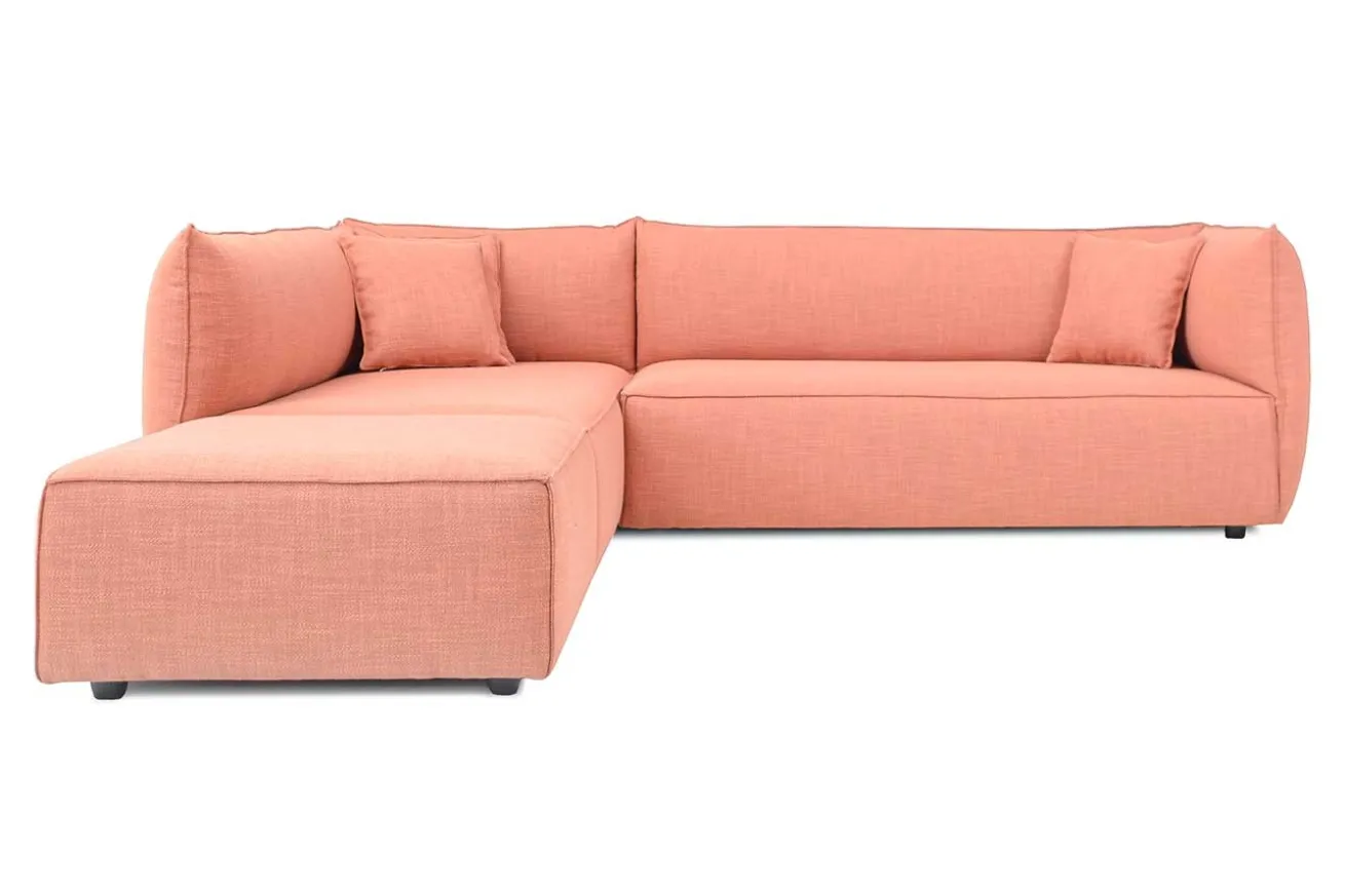 Ecksofa Alonso Stoff apricot