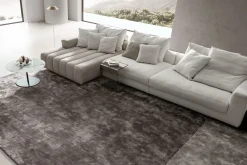 Ecksofa Bella Leder und Stoff beige