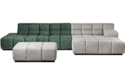 Ecksofa Cube Stoff dunkelgrün grau