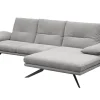Ecksofa Phoebe Stoff hellgrau