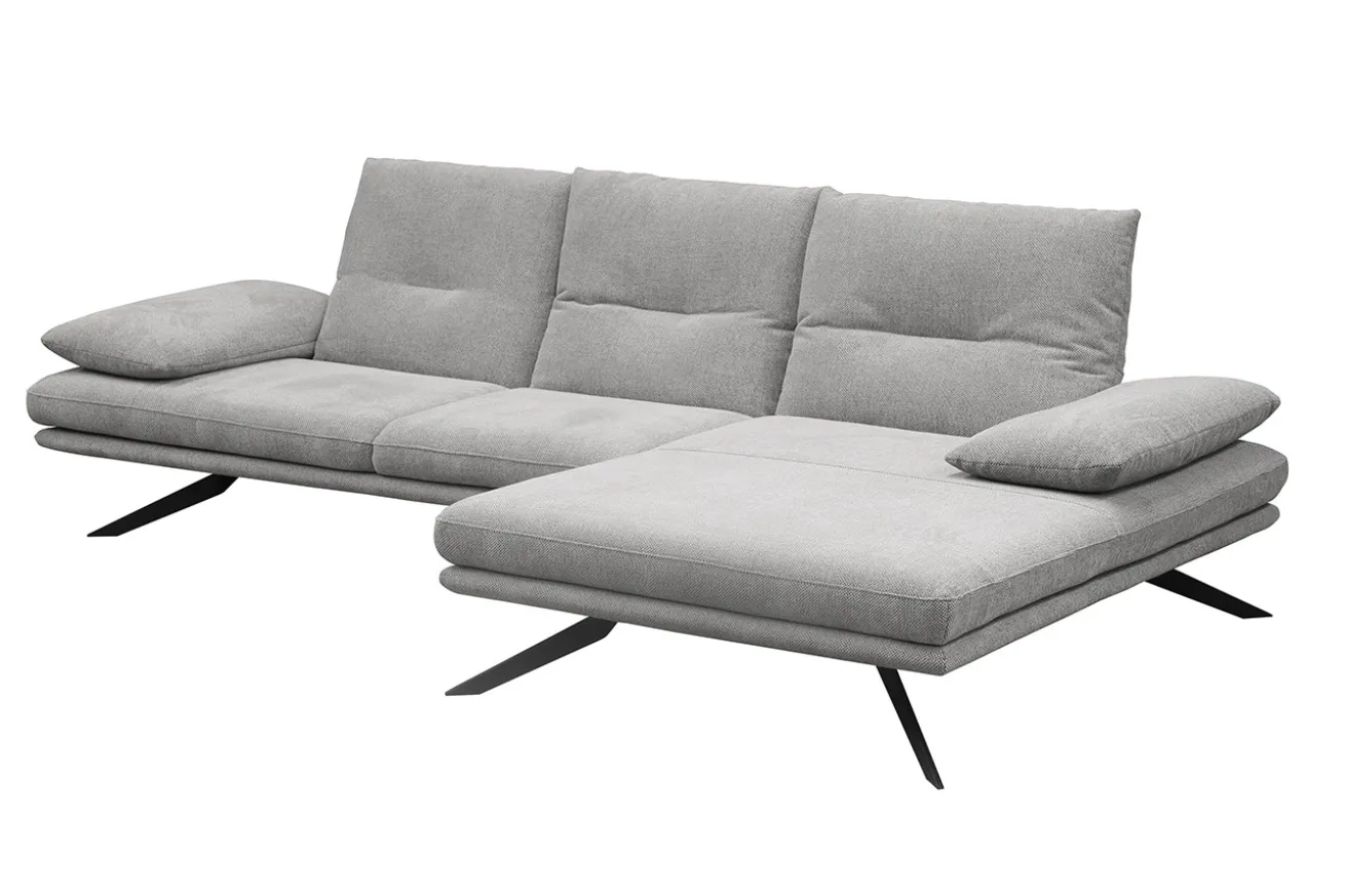 Ecksofa Phoebe Stoff hellgrau