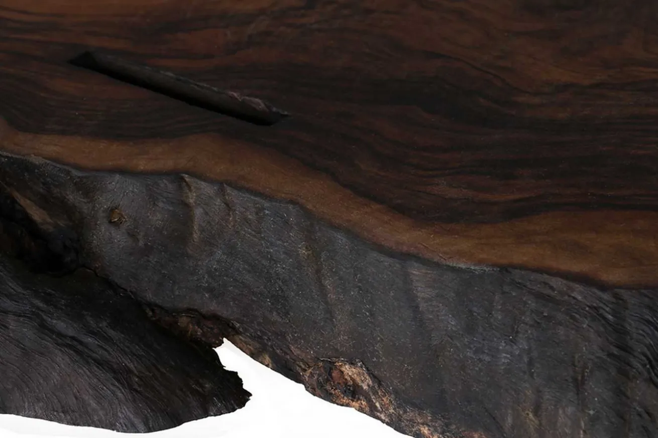 Esstisch Baumscheibe Nussbaum Massivholz 213*66-100*79 cm