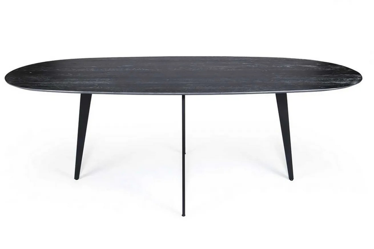 Esstisch Can oval Eiche massiv schwarz