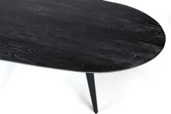 Esstisch Can oval Eiche massiv schwarz