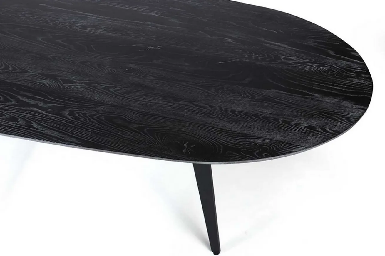Esstisch Can oval Eiche massiv schwarz