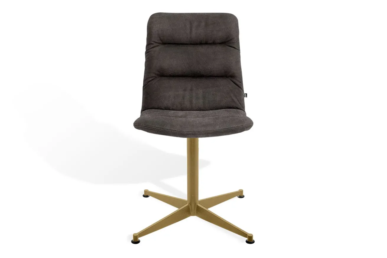 Esszimmerstuhl Arva Light Leder grau drehbar
