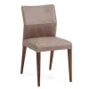 Esszimmerstuhl Lenny Leder olive Holzbeine