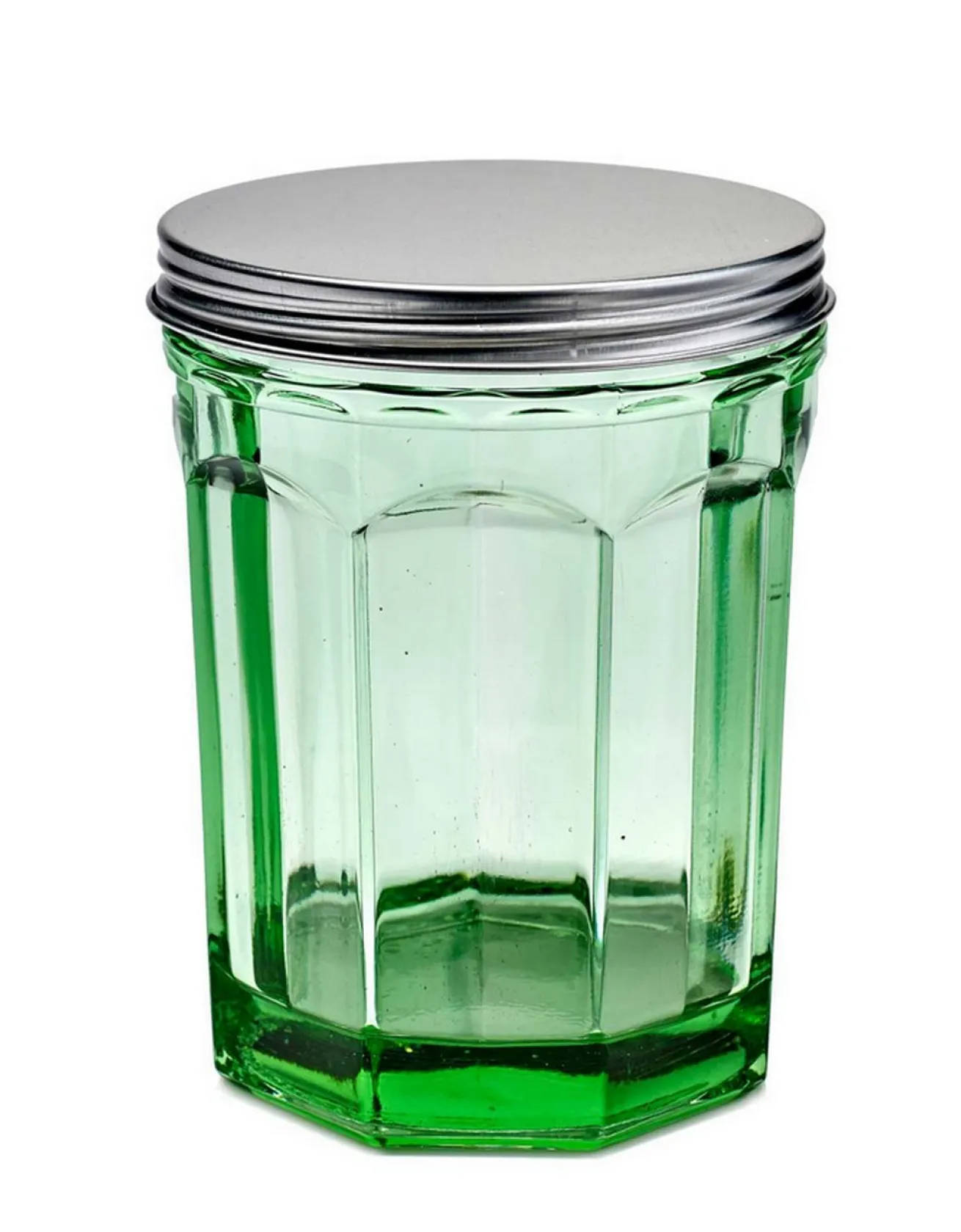 Fish & Fish Dose mit Deckel Glas grün H 15