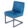 Freischwinger Ora Leder petrolblau