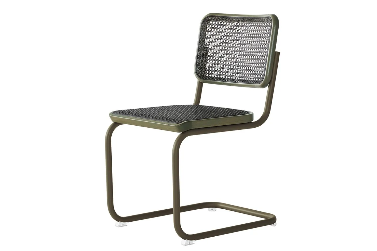 Freischwinger S32V Rattan grün