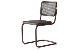Freischwinger S32V Rattan rotbraun