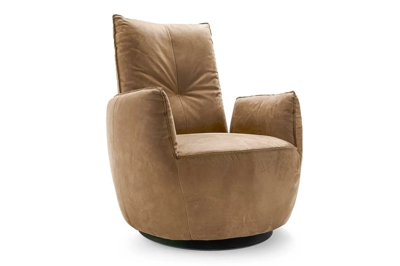 Funktionssessel Blobb Leder beige