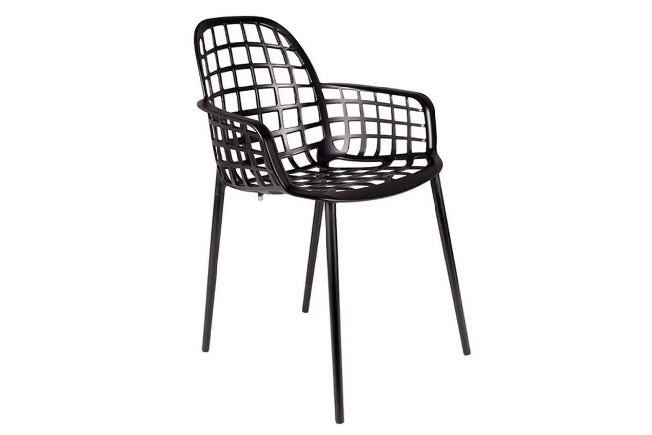 Garten Armlehnstuhl Aluminium schwarz