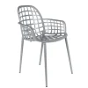 Garten Armlehnstuhl Aluminium hellgrau
