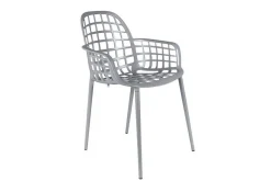 Garten Armlehnstuhl Aluminium hellgrau