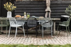 Garten Armlehnstuhl Aluminium hellgrau