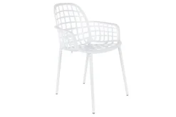 Garten Armlehnstuhl Aluminium weiss