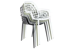 Garten Armlehnstuhl Aluminium weiss