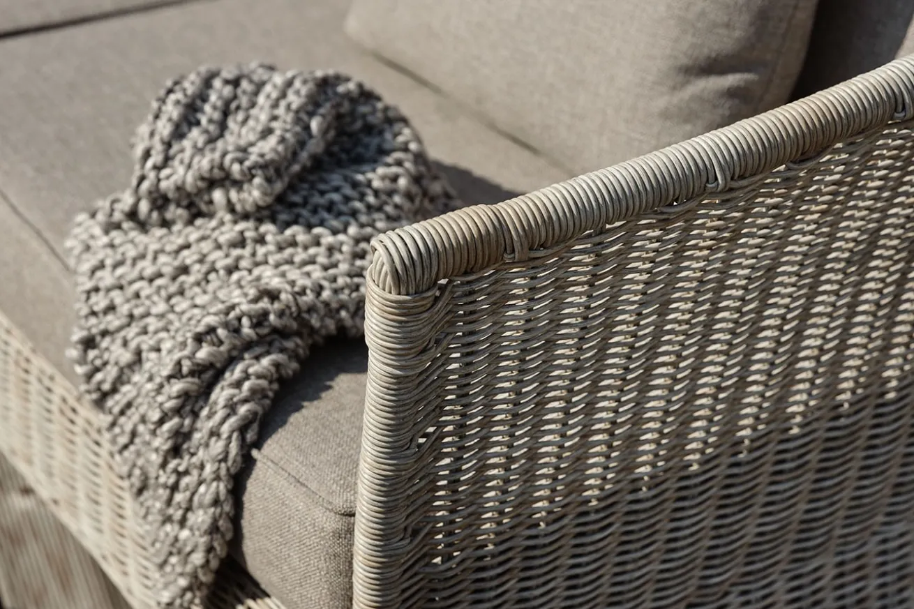 Gartensofa 3-Sitzer Aster Rattan beige
