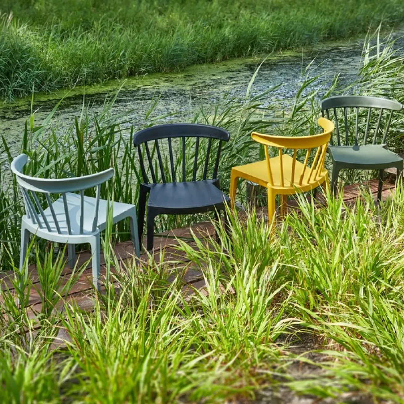 Gartenstuhl Kunststoff dunkelgrün