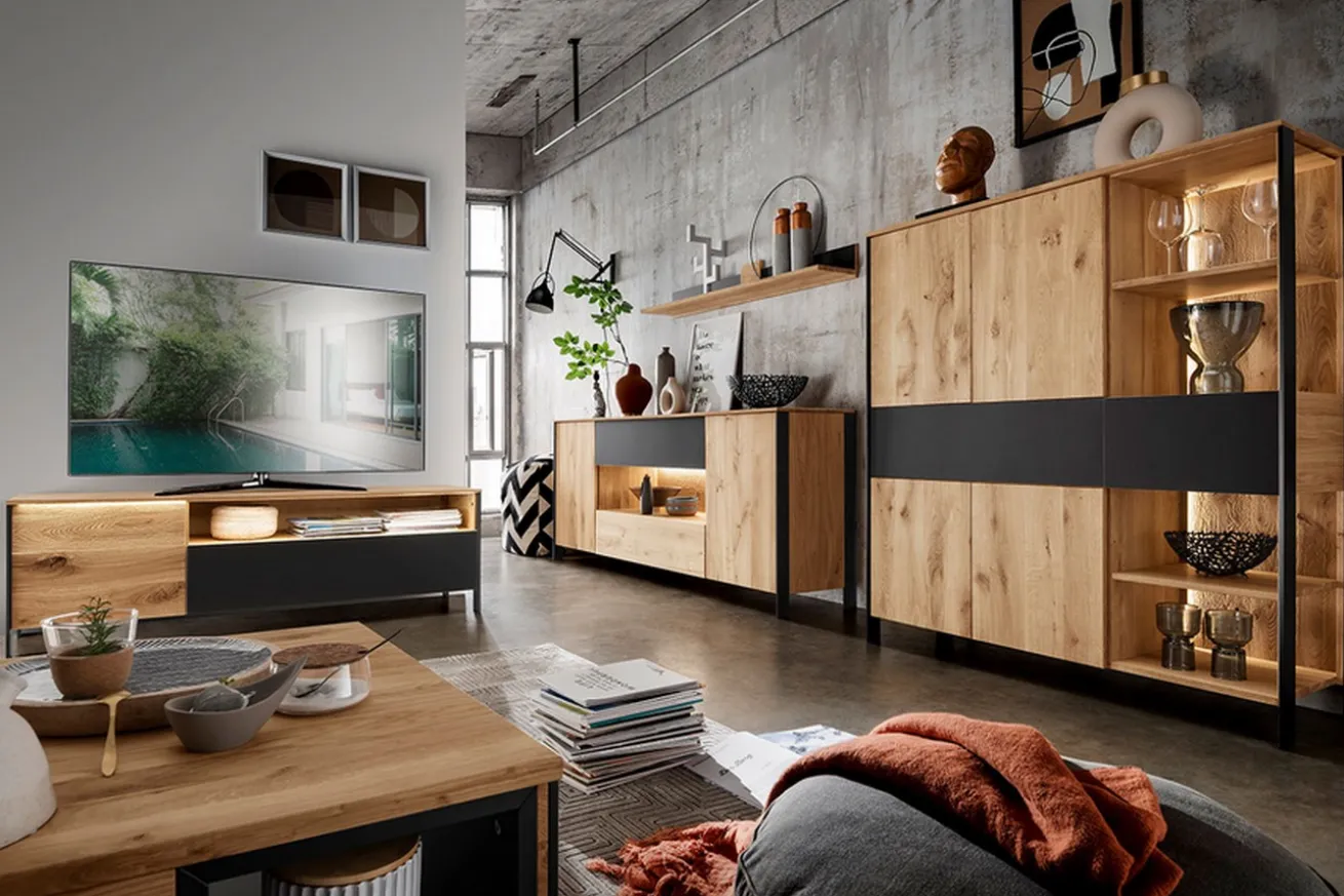 Highboard Benni Wildeiche H 143 cm