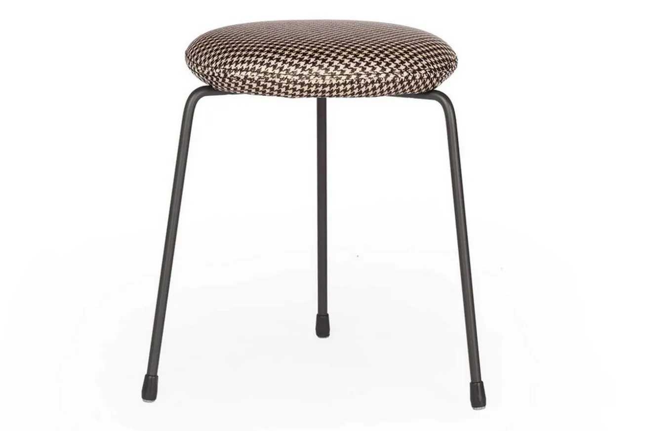 Hocker Stoff schwarz weiss