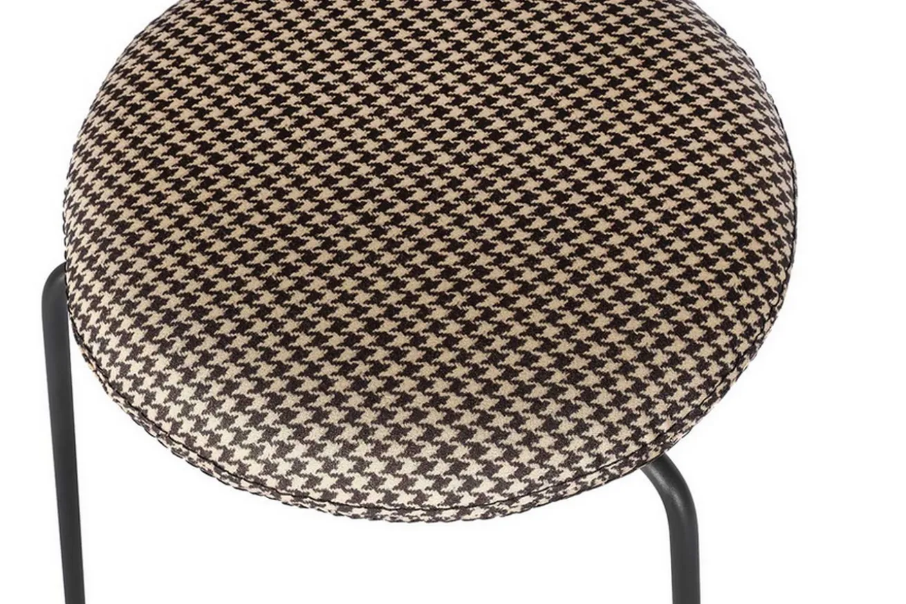 Hocker Stoff schwarz weiss