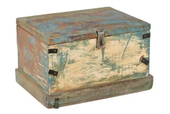 Holztruhe Vintage blau