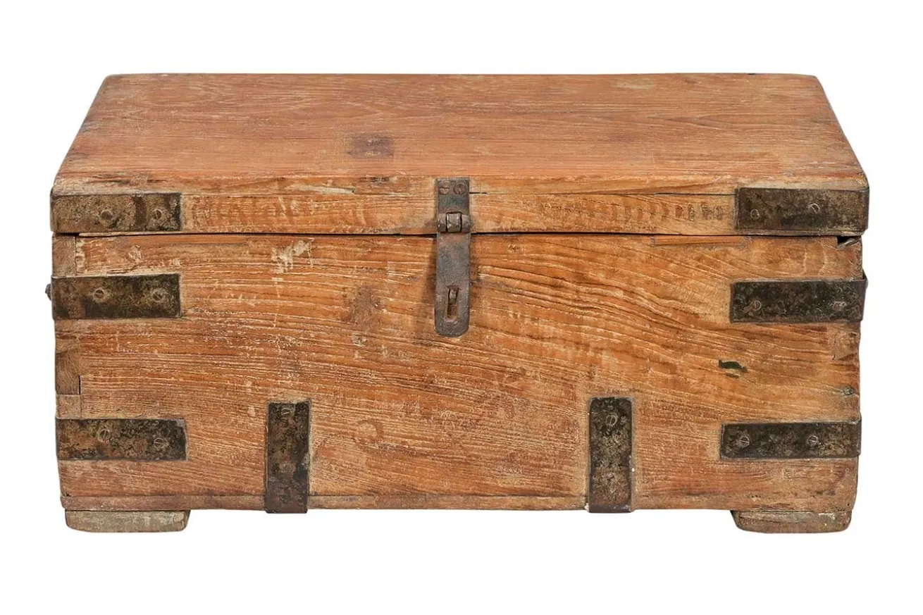 Holztruhe Vintage blau