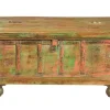 Holztruhe Vintage natur mit bunter Restpatina