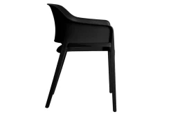 italienischer Designchair Cube mit Armlehne schwarz