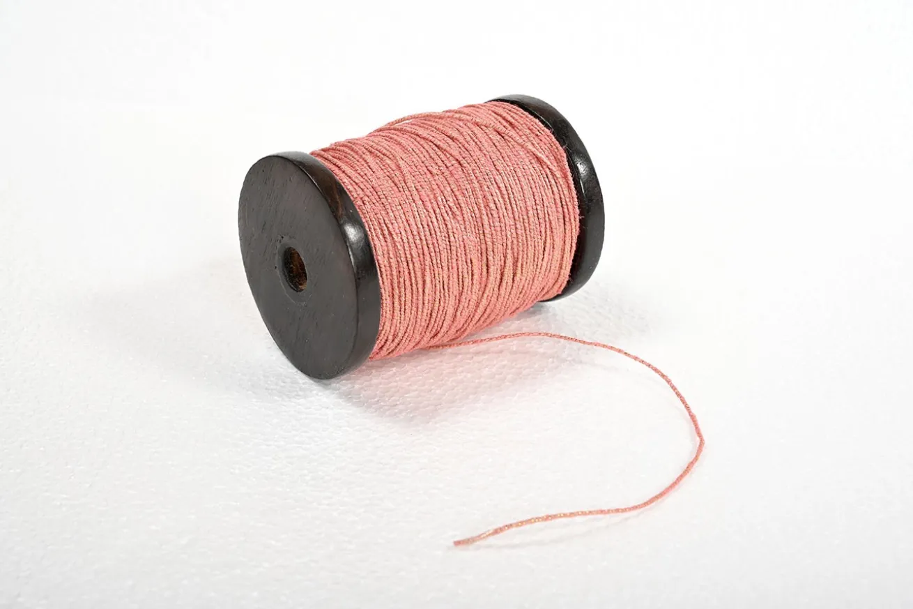 Jute-Lurex Band Ribbons 20m rosa