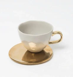 Kaffeetasse Porzellan hellgrau