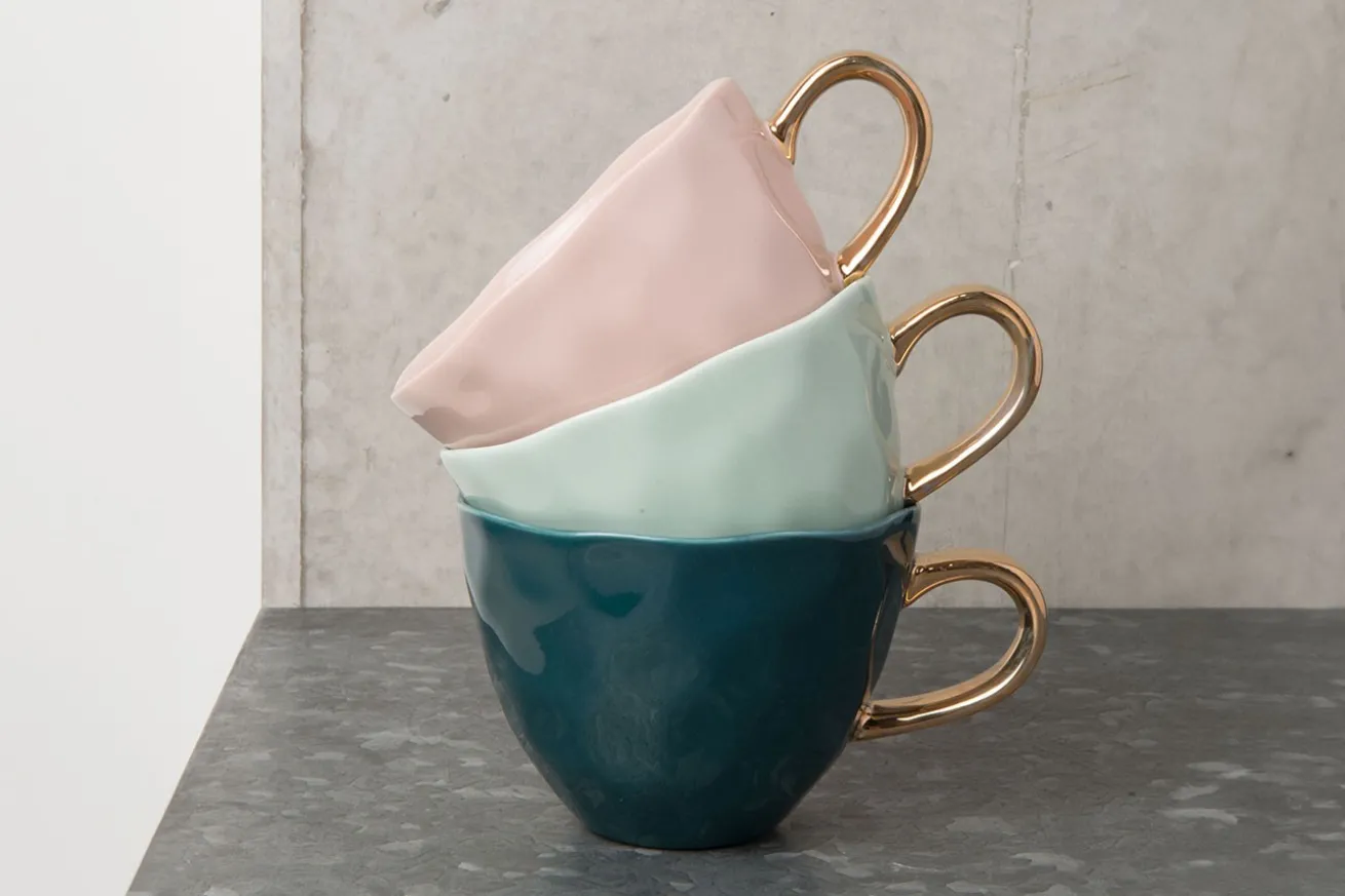 Kaffeetasse Porzellan petrol