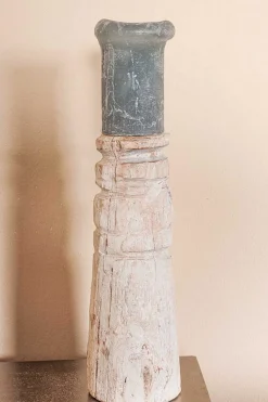 Kerzenständer Holz Vintage natur
