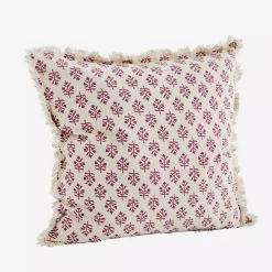 Kissenhülle Print weiss fuchsia 50 cm