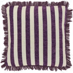 Kissen Tessi gestreift lila weiss45*45 cm