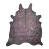 Kuhfell Metallic pink auf creme weiss ca 3-5 qm