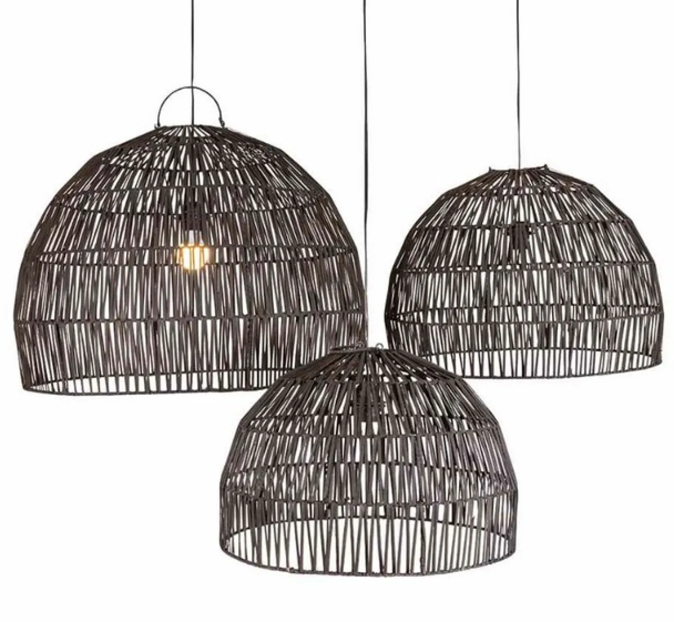 Lampenschirm Ibiza Rattan schwarz S