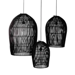 Lampenschirm Isla Rattan schwarz S