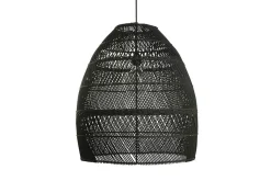 Lampenschirm Luna Rattan schwarz 3er Set