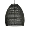 Lampenschirm Luna Rattan schwarz S