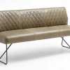 Lederbank Sea mit Karosteppung in grün 180 cm